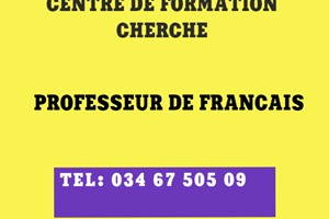 CENTRE DE FORMATION CHERCHE PROF DE FRANCAIS 