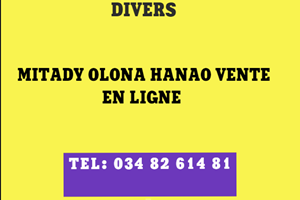 MITADY OLONA HANAO VENTE EN LIGNE 