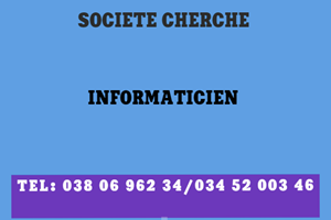 SOCIETE CHERCHE INFORMATICIEN 