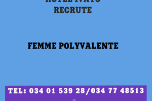 HOTEL A IVATO RECRUTE FEMME POLYVALENTE 