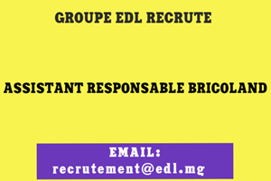 GROUPE EDL RECRUTE ASSISTANT RESPONSABLE BRICOLAND