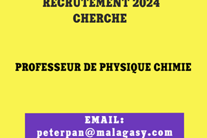 RECRUTEMENT CHERCHE PROF DE PHYSIQUE CHIMIE