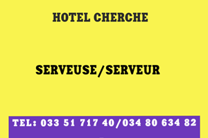 HOTEL CHERCHE SERVEUR/SERVEUSE