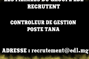 LES FILAILLES DU GROUPE EDL RECRUTE CONTROLE DE GESTION POSTE TANA 