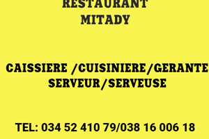 MITADY SERVEUR/GERANTE/CAISSIERE 