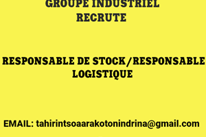 GROUPE INDUSTRIEL RECRUTENT RESPONSABLE DE STOCK/RESPONSABLE LOGISTIQUE 