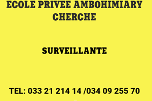 LYCEE PRIVEE AMBOHIMIARY CHERCHE SURVEILLANTE 